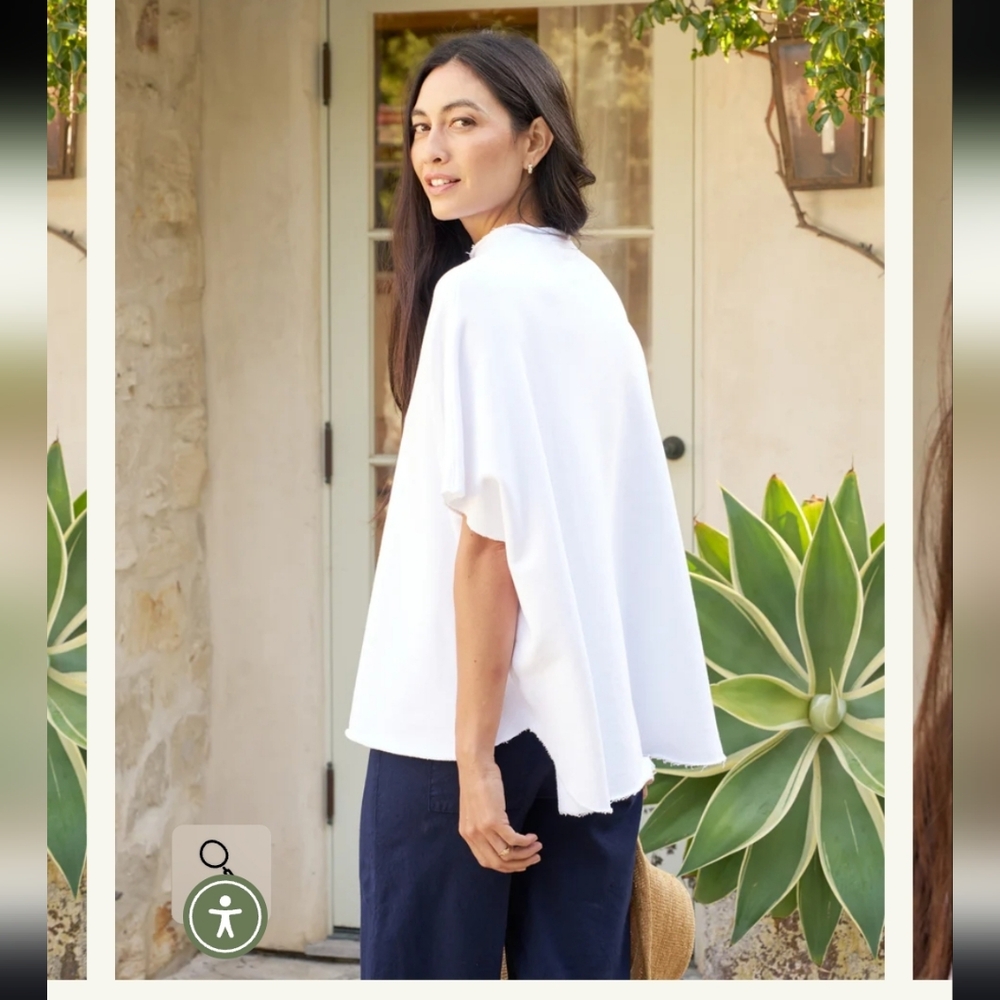 Frankie & Eileen Audrey White Asymmetrical Women's Blouse - Picture 3 of 9